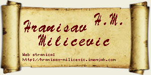 Hranisav Milićević vizit kartica